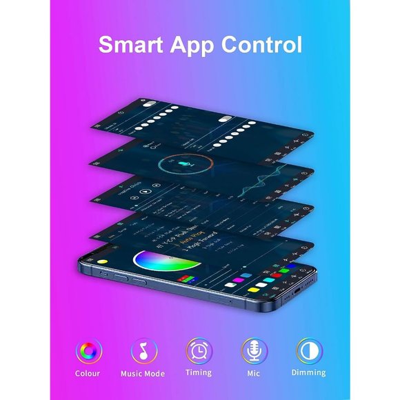 16.4ft Light for 45-75 Inch RGB TV Music Sync Bluetooth USB Powered for Bedroom - Picture 3 of 9